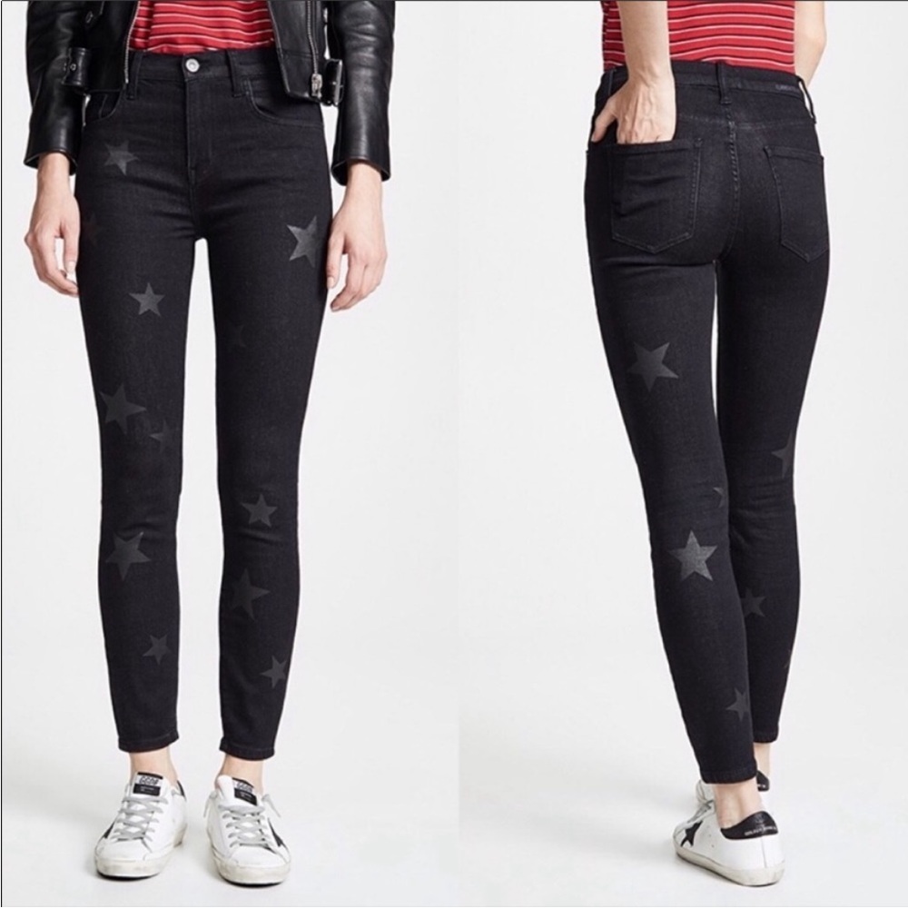 NWT Current/Elliott black star print jeans